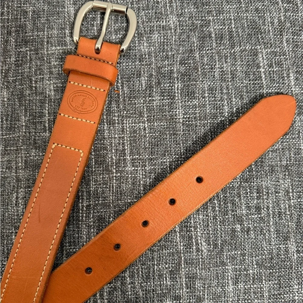 Ralph Lauren Brown Genuine Leather Belt, Size 38/40 Waist, Excellent Condition